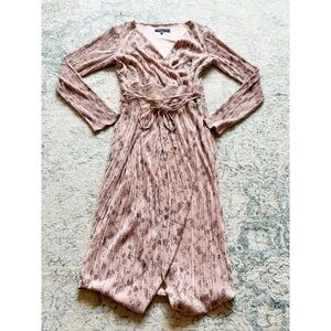 Rachel Roy Floral Metallic Pleated Dress